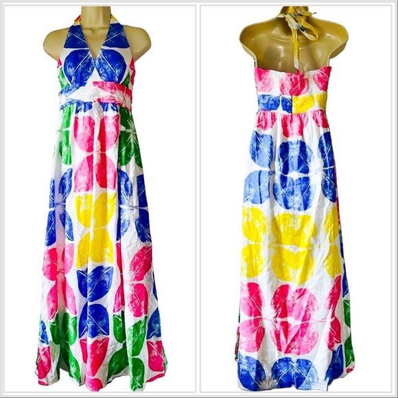 NWT Lilly Pulitzer Maxine 100% Cotton‎ Lined Floral Halter Maxi Dress — SZ 6 - Picture 1 of 15